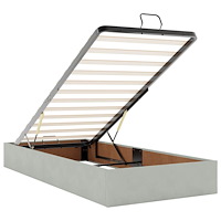 vidaXL Ottoman sängram med madrasser ljusgrå 90x190 cm sammet
