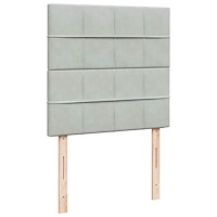 vidaXL Ottoman sängram med madrasser ljusgrå 90x190 cm sammet