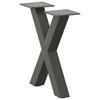 vidaXL Soffbordsben X-formade 2 st antracit 30x(30-31) cm stål
