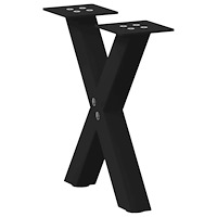 vidaXL Soffbordsben X-formade 2 st svarta 40x(30-31) cm stål