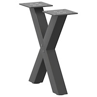 vidaXL Soffbordsben X-formade 2 st antracit 40x(30-31) cm stål