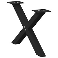 vidaXL Soffbordsben X-formade 2 st svarta 50x(30-31) cm stål