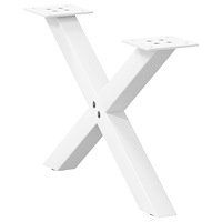 vidaXL Soffbordsben X-formade 2 st vita 50x(30-31) cm stål