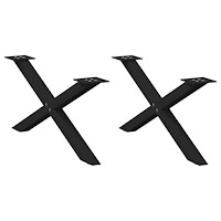 vidaXL Soffbordsben X-formade 2 st svarta 70x(30-31) cm stål