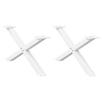vidaXL Soffbordsben X-formade 2 st vita 70x(30-31) cm stål