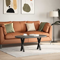 vidaXL Soffbordsben X-formade 2 st svarta 28x(42-43) cm stål