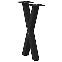 vidaXL Soffbordsben X-formade 2 st svarta 28x(42-43) cm stål