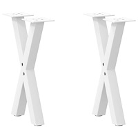 vidaXL Soffbordsben X-formade 2 st vita 28x(42-43) cm stål