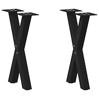 vidaXL Soffbordsben X-formade 2 st svarta 38x(42-43) cm stål