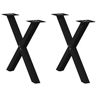 vidaXL Soffbordsben X-formade 2 st svarta 38x(42-43) cm stål