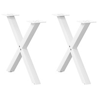 vidaXL Soffbordsben X-formade 2 st vita 50x(42-43) cm stål