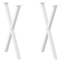vidaXL Matbordsben X-formade 2 st vita 50x(72-73) cm stål