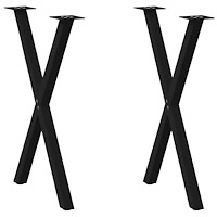 vidaXL Matbordsben X-formade 2 st svarta 60x(72-73) cm stål