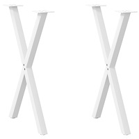 vidaXL Matbordsben X-formade 2 st vita 57x(72-73) cm stål