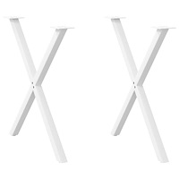 vidaXL Matbordsben X-formade 2 st vita 70x(72-73) cm stål