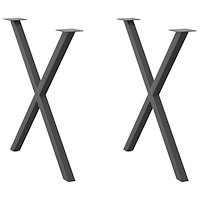 vidaXL Matbordsben X-formade 2 st antracit 70x(72-73) cm stål