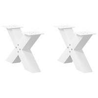 vidaXL Soffbordsben X-formade 2 st vita 60x(30-31) cm stål