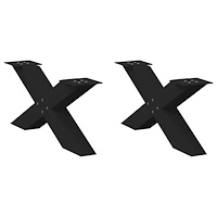vidaXL Soffbordsben X-formade 2 st svarta 70x(30-31) cm stål
