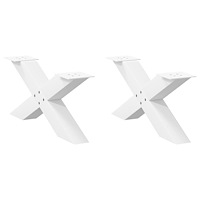 vidaXL Soffbordsben X-formade 2 st vita 70x(30-31) cm stål