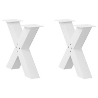 vidaXL Soffbordsben X-formade 2 st vita 60x(42-43) cm stål