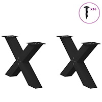 vidaXL Soffbordsben X-formade 2 st svarta 70x(42-43) cm stål