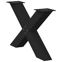 vidaXL Soffbordsben X-formade 2 st svarta 70x(42-43) cm stål