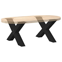vidaXL Soffbordsben X-formade 2 st svarta 70x(42-43) cm stål