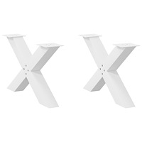 vidaXL Soffbordsben X-formade 2 st vita 70x(42-43) cm stål