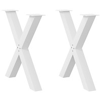vidaXL Matbordsben X-formade 2 st vita 80x(72-73) cm stål