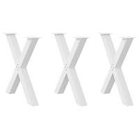 vidaXL Matbordsben X-formade 3 st vita 80x(72-73) cm stål