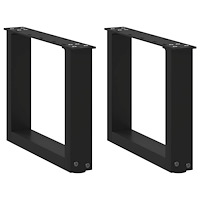 vidaXL Soffbordsben U-formade 2 st svarta 30x(30-31) cm stål