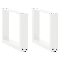 vidaXL Soffbordsben U-formade 2 st vita 30x(30-31) cm stål