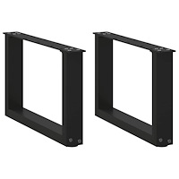 vidaXL Soffbordsben U-formade 2 st svarta 50x(30-31) cm stål