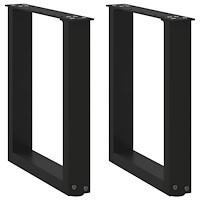 vidaXL Soffbordsben U-formade 2 st svarta 28x(42-43) cm stål