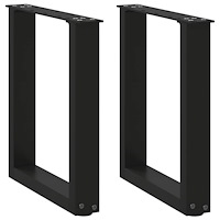 vidaXL Soffbordsben U-formade 2 st svarta 38x(42-43) cm stål