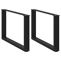 vidaXL Soffbordsben U-formade 2 st svarta 60x(42-43) cm stål