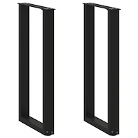 vidaXL Konsolbordsben U-formade 2 st svarta 28x(72-73) cm stål