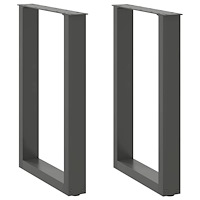 vidaXL Matbordsben U-formade 2 st antracit 50x(72-73) cm stål