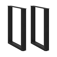 vidaXL Matbordsben U-formade 2 st svarta 60x(72-73) cm stål