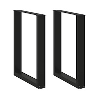 vidaXL Matbordsben U-formade 2 st svarta 70x(72-73) cm stål