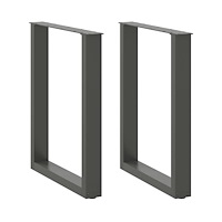 vidaXL Matbordsben U-formade 2 st antracit 70x(72-73) cm stål