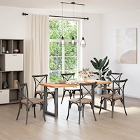 vidaXL Matbordsben U-formade 2 st antracit 70x(72-73) cm stål