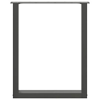 vidaXL Matbordsben U-formade 2 st antracit 70x(72-73) cm stål