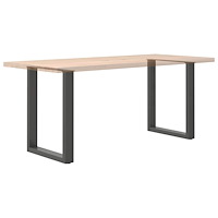 vidaXL Matbordsben U-formade 2 st antracit 70x(72-73) cm stål