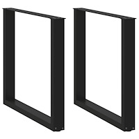 vidaXL Matbordsben U-formade 2 st svarta 80x(72-73) cm stål