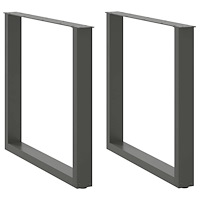 vidaXL Matbordsben U-formade 2 st antracit 80x(72-73) cm stål