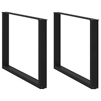 vidaXL Matbordsben U-formade 2 st svarta 100x(72-73) cm stål