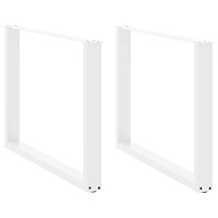 vidaXL Matbordsben U-formade 2 st vita 100x(72-73) cm stål