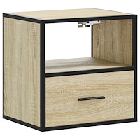 vidaXL Väggmonterat sängbord sonoma-ek 40x31x39,5 cm