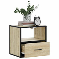 vidaXL Väggmonterat sängbord sonoma-ek 40x31x39,5 cm